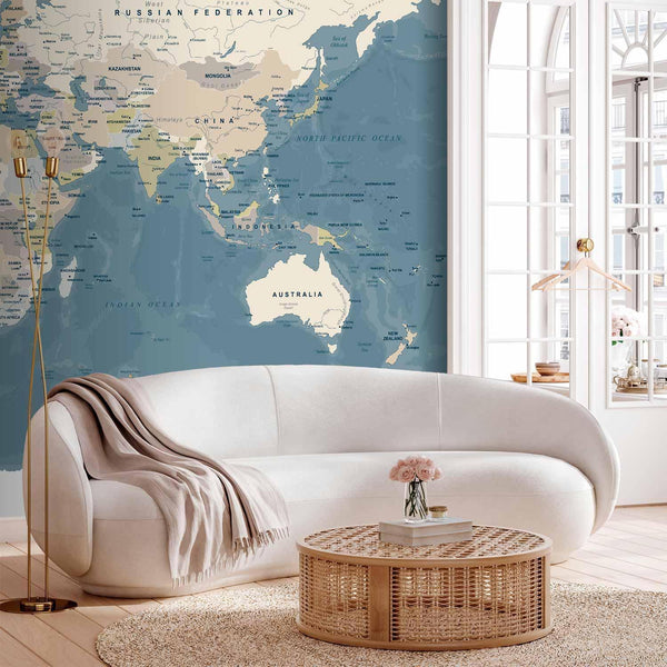 Fototapet - Vintage World Map-Fototapeter-Artgeist-peaceofhome.se