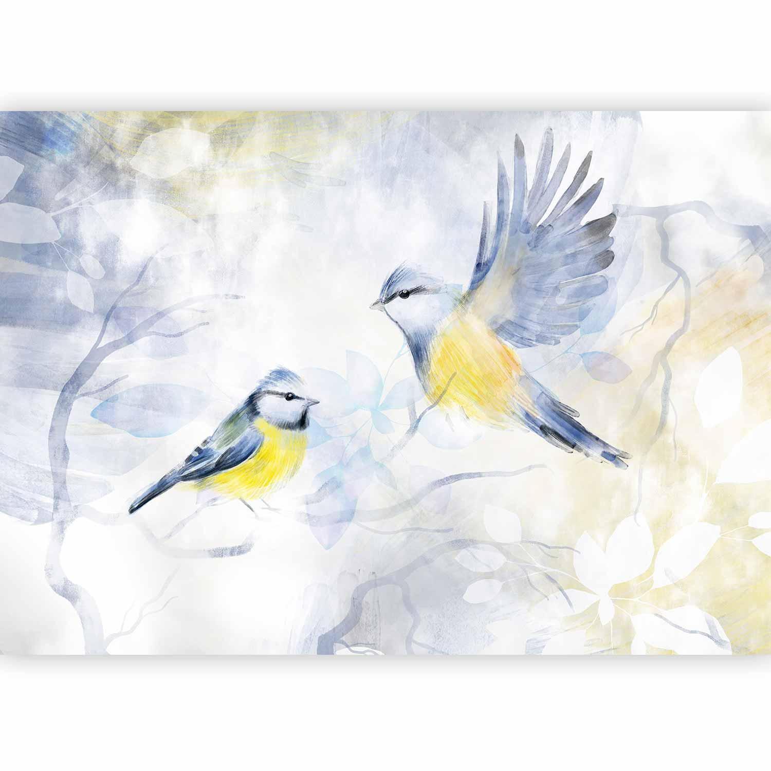 Fototapet - Watercolor Tit - First Variant-Fototapeter-Artgeist-peaceofhome.se