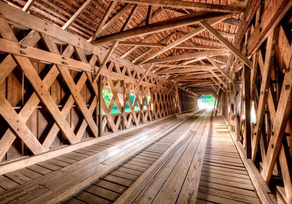 Fototapet - Wooden Bridge-Fototapeter-Artgeist-peaceofhome.se