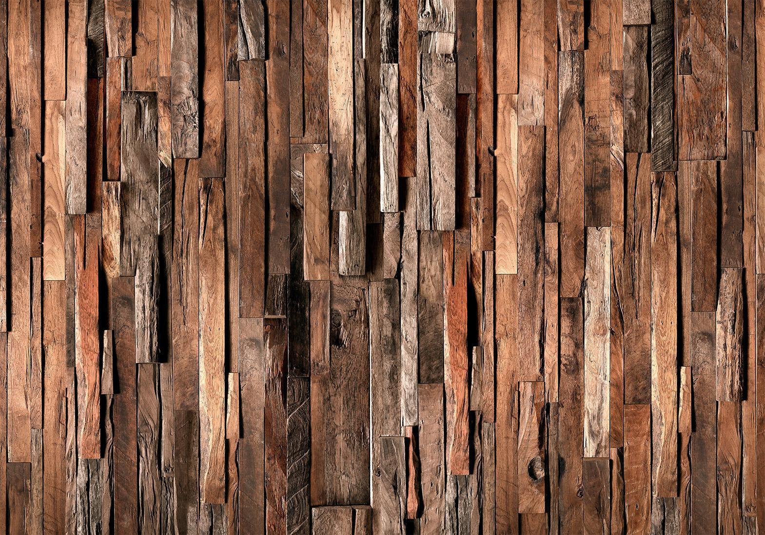 Fototapet - Wooden Curtain (Brown)-Fototapeter-Artgeist-peaceofhome.se