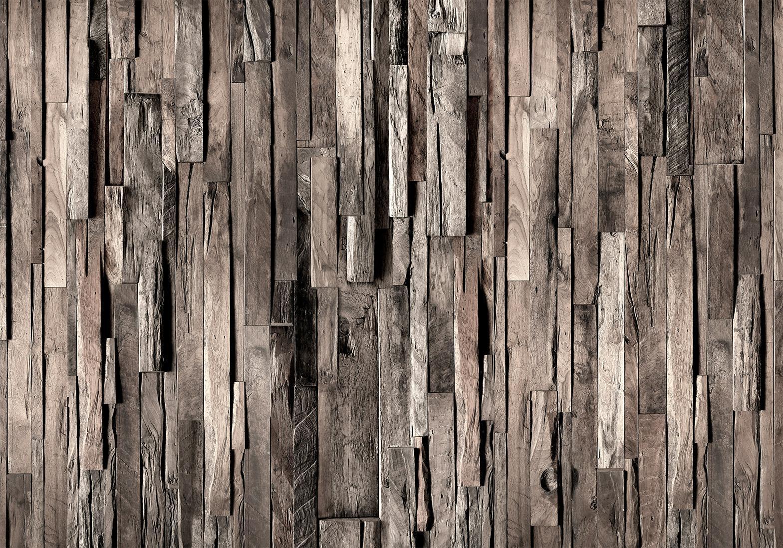 Fototapet - Wooden Curtain (Dark Brown)-Fototapeter-Artgeist-peaceofhome.se