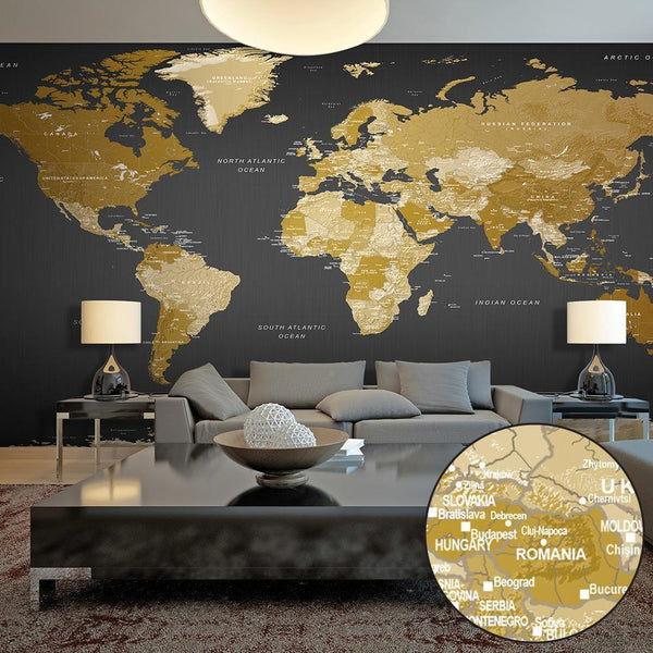 Fototapet XXL - World Map: Modern Geography II-Fototapeter-Artgeist-peaceofhome.se