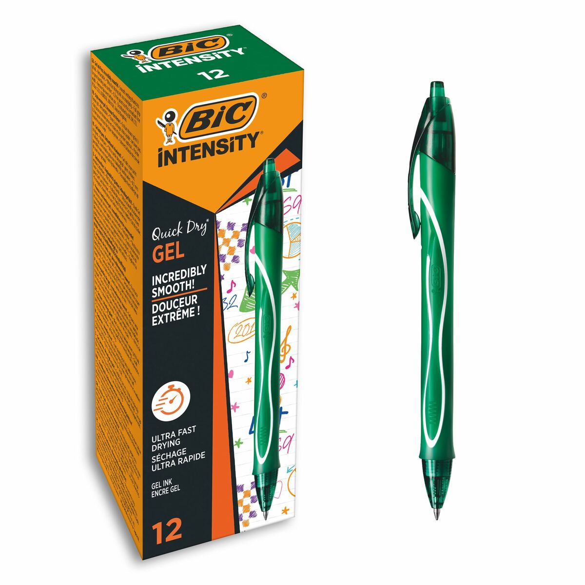 Gelpenna Bic Gel-Ocity Quick Dry Grön 0,3 mm (12 antal)-Kontor och Kontorsmaterial, Kulspetspennor, pennor och skrivverktyg-Bic-peaceofhome.se