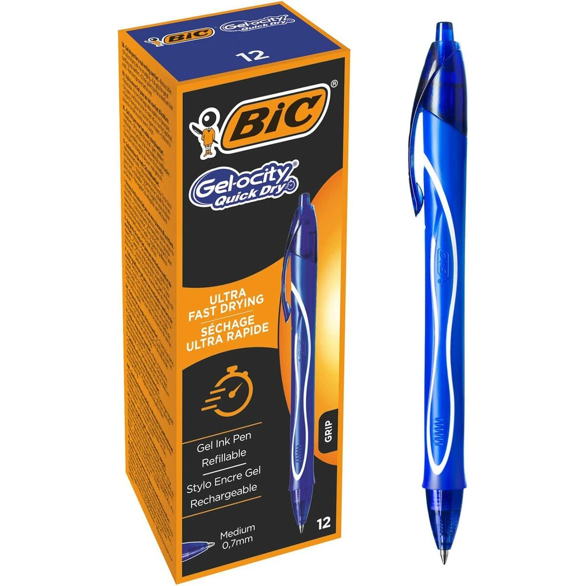 Gelpenna Bic Gel-ocity Quick Dry Blå 0,7 mm-Kontor och Kontorsmaterial, Kulspetspennor, pennor och skrivverktyg-Bic-peaceofhome.se