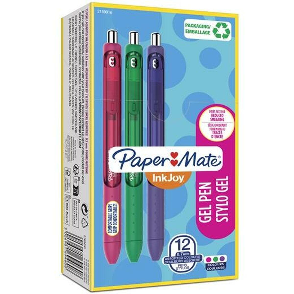 Gelpenna Paper Mate Inkjoy TK12 Grön Purpur Rosa 0,7 mm (12 antal)-Kontor och Kontorsmaterial, Kulspetspennor, pennor och skrivverktyg-Paper Mate-peaceofhome.se