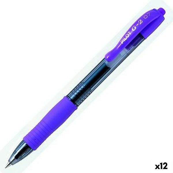 Gelpenna Pilot G-2 Violett 0,7 mm (12 antal)-Kontor och Kontorsmaterial, Kulspetspennor, pennor och skrivverktyg-Pilot-peaceofhome.se