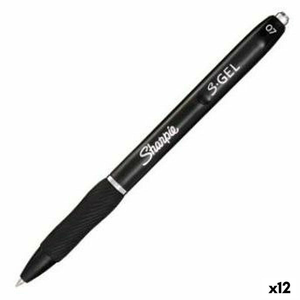 Gelpenna Sharpie S-Gel Indragbar Svart 0,7 mm (12 antal)-Kontor och Kontorsmaterial, Kulspetspennor, pennor och skrivverktyg-Sharpie-peaceofhome.se