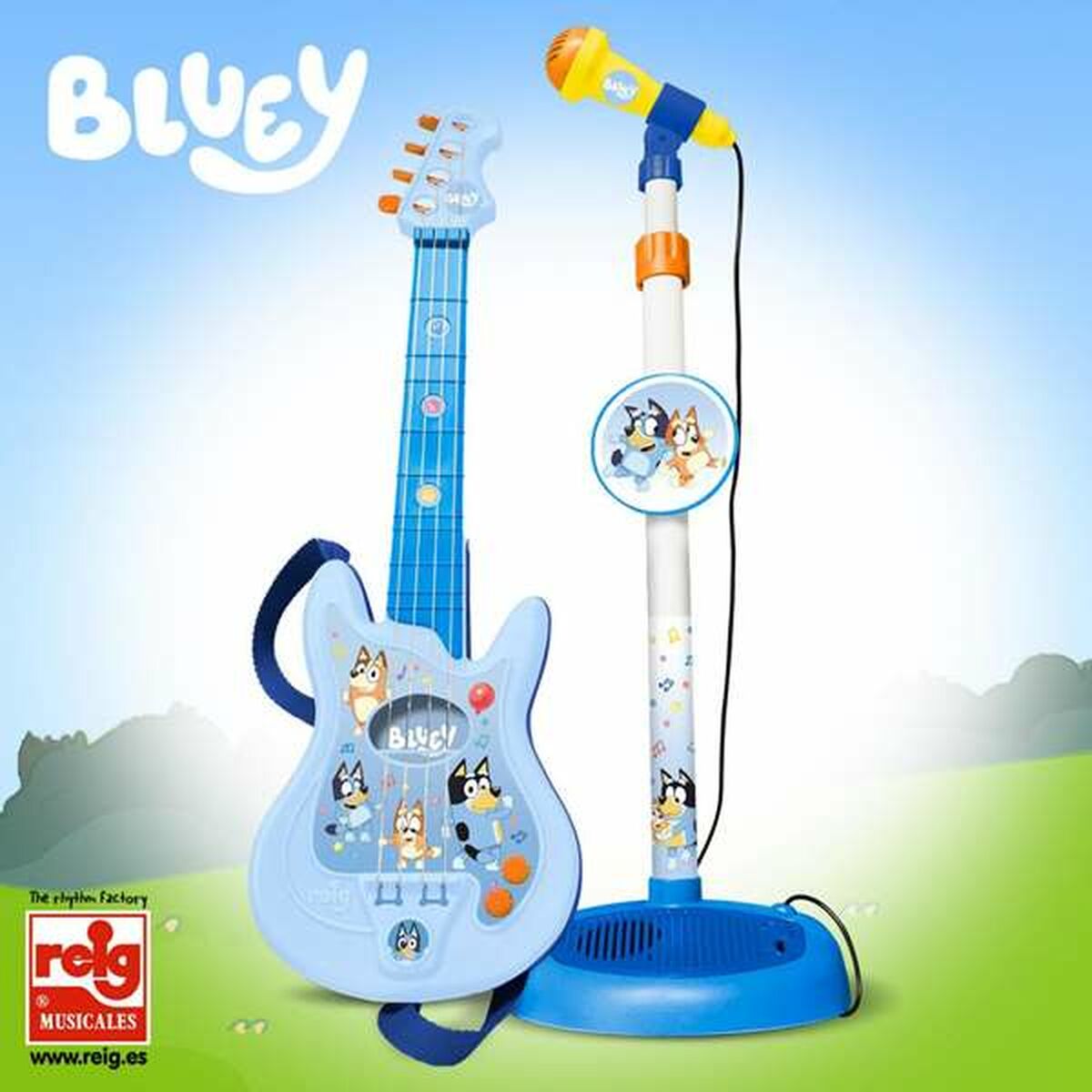 Gitarr för barn Bluey Justerbart Mikrofon 60 x 30 x 17 mm-Bebis, Leksaker för småbarn-Bluey-peaceofhome.se