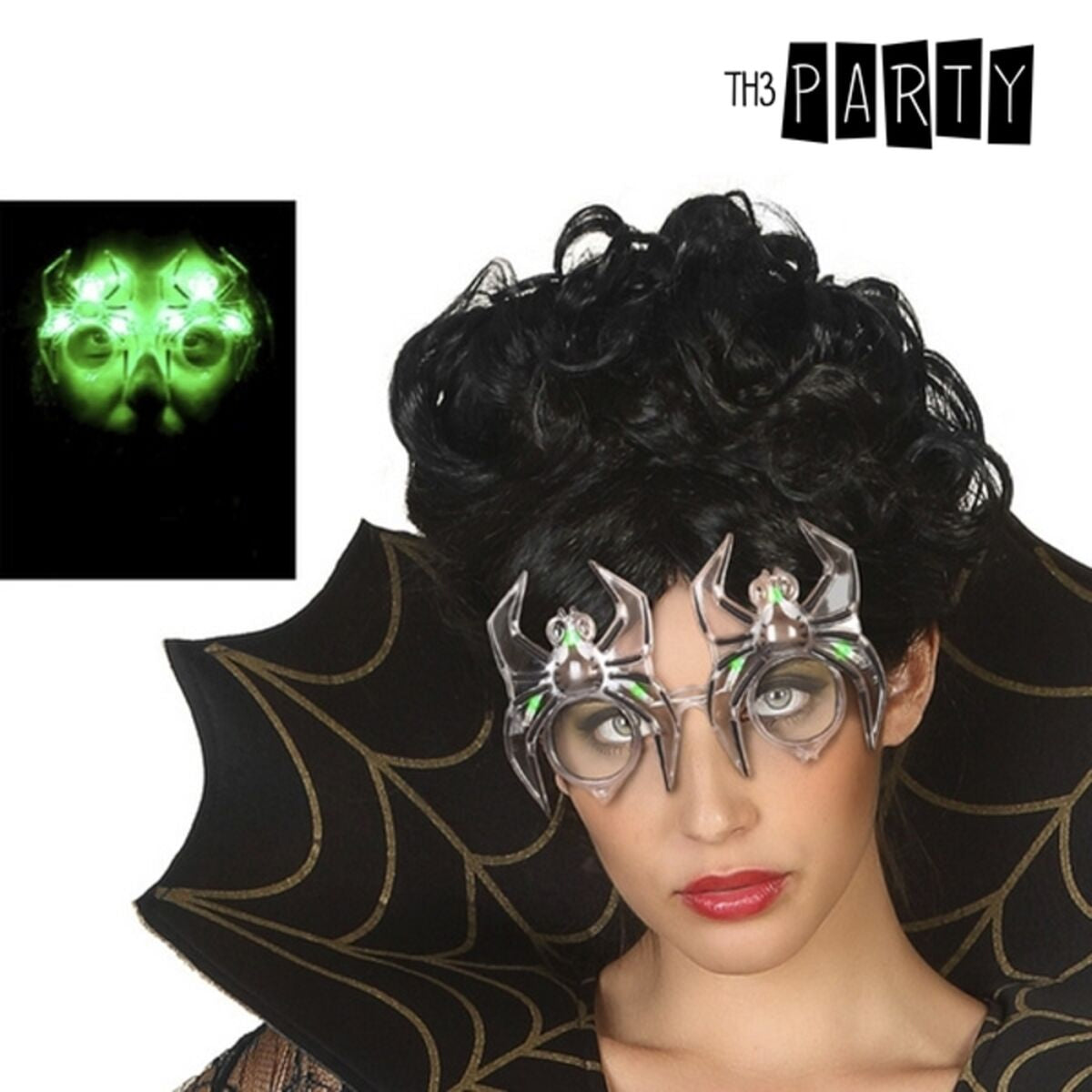 Glasögon Grön Spindel Halloween Ljus-Leksaker och spel, Fancy klänning och accessoarer-BigBuy Carnival-peaceofhome.se