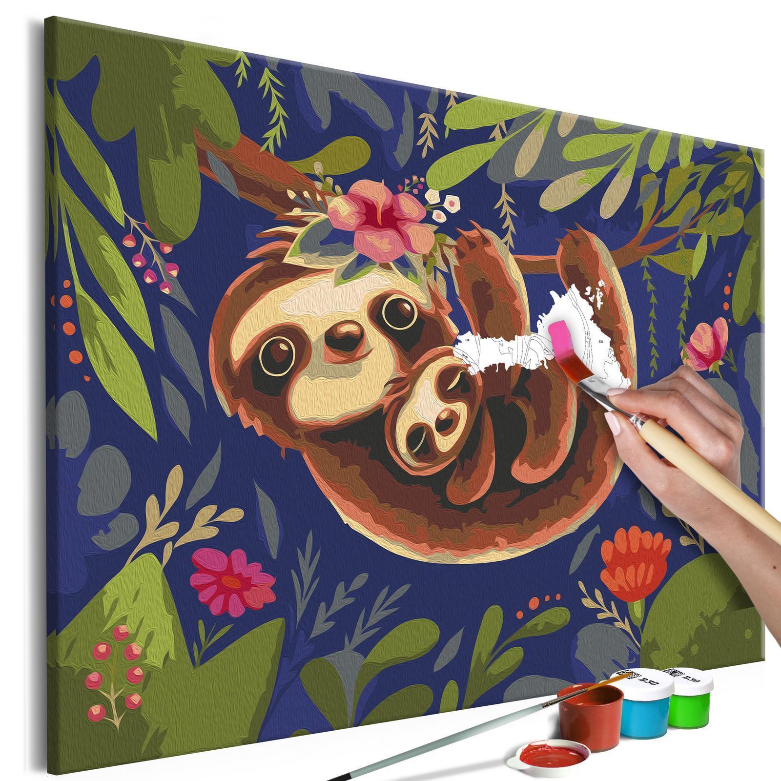 Gör-det-själv målningar - Friendly Sloths-Måla efter nummer-Artgeist-60x40-peaceofhome.se