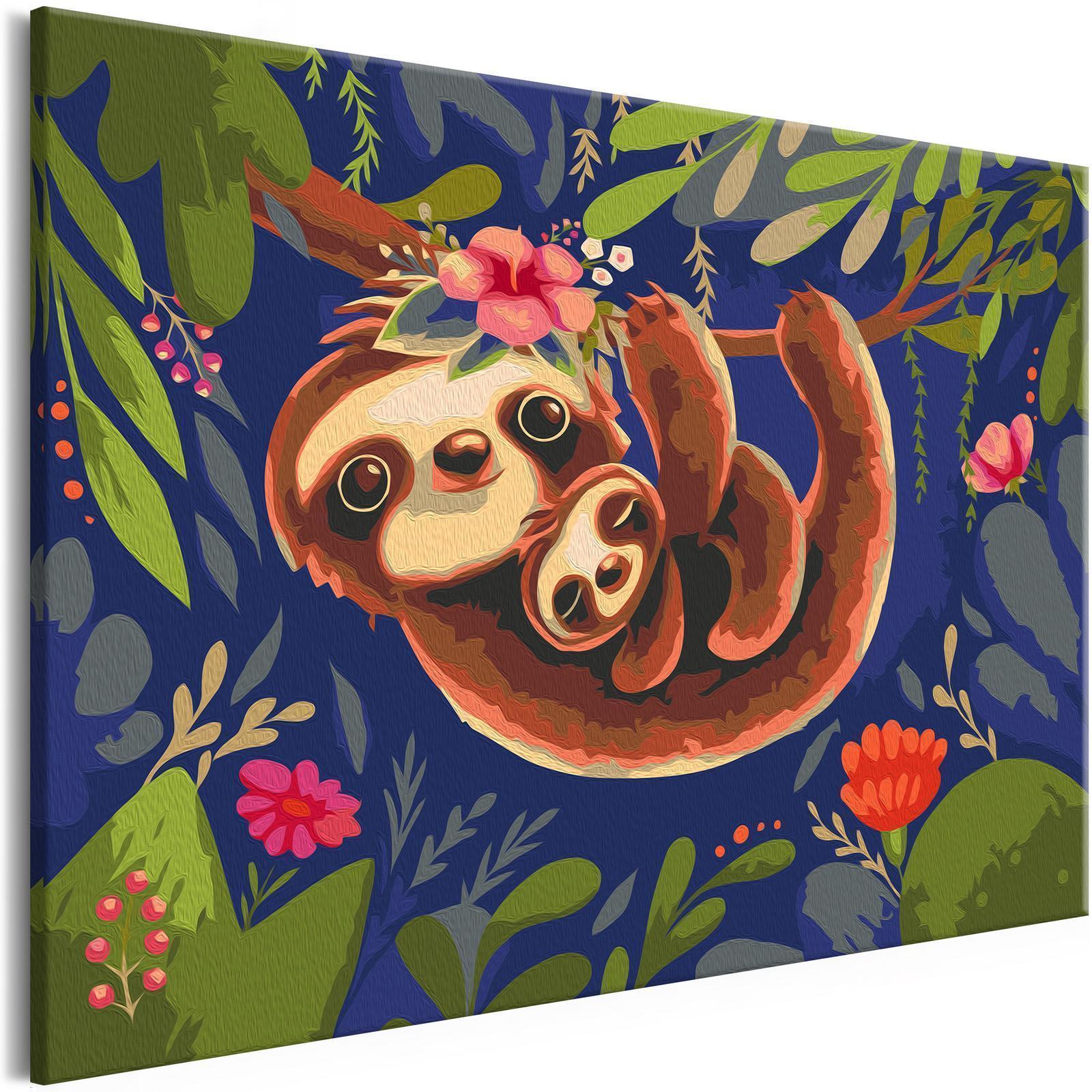 Gör-det-själv målningar - Friendly Sloths-Måla efter nummer-Artgeist-60x40-peaceofhome.se