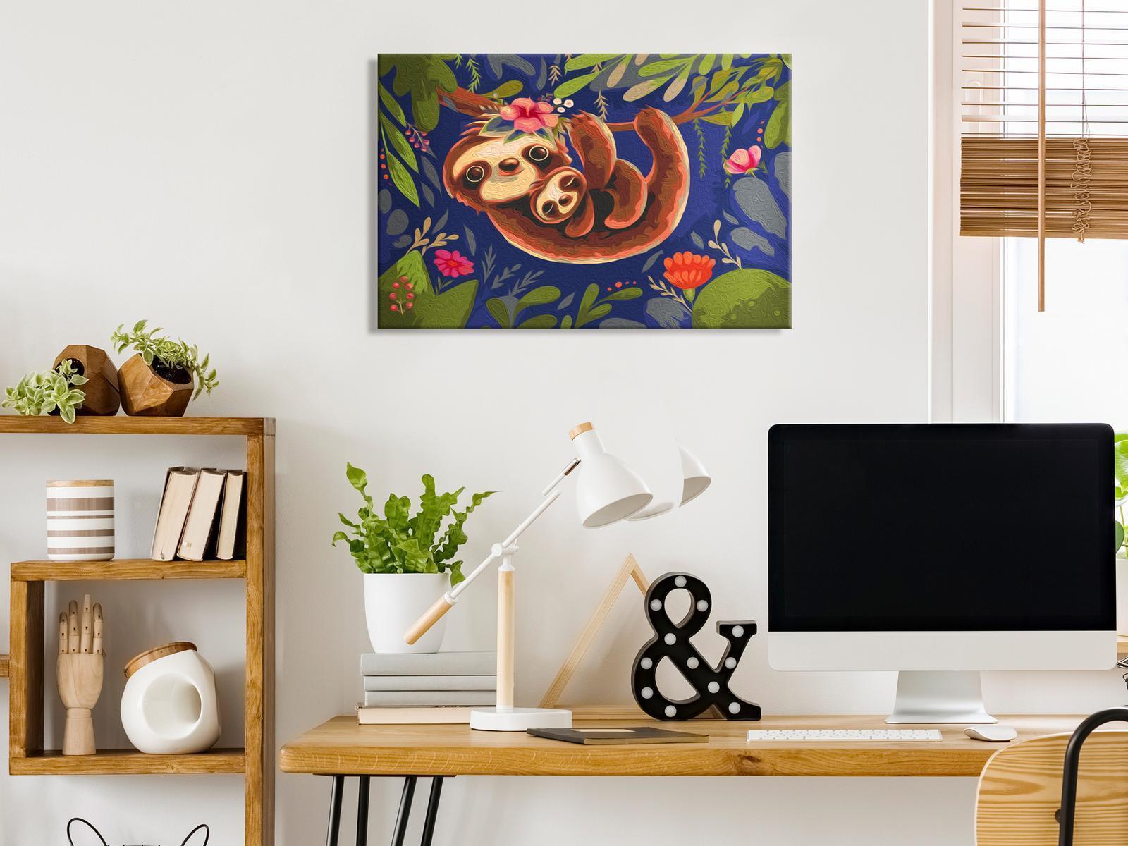 Gör-det-själv målningar - Friendly Sloths-Måla efter nummer-Artgeist-60x40-peaceofhome.se