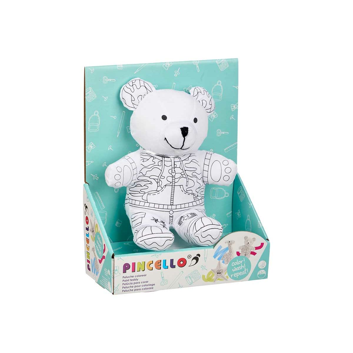 Gosedjur att färga Pincello ST339 ST339 Vit Svart Tyg 17 x 21 x 12 cm Björn (8 antal)-Leksaker och spel, Kreativa aktiviteter-Pincello-peaceofhome.se
