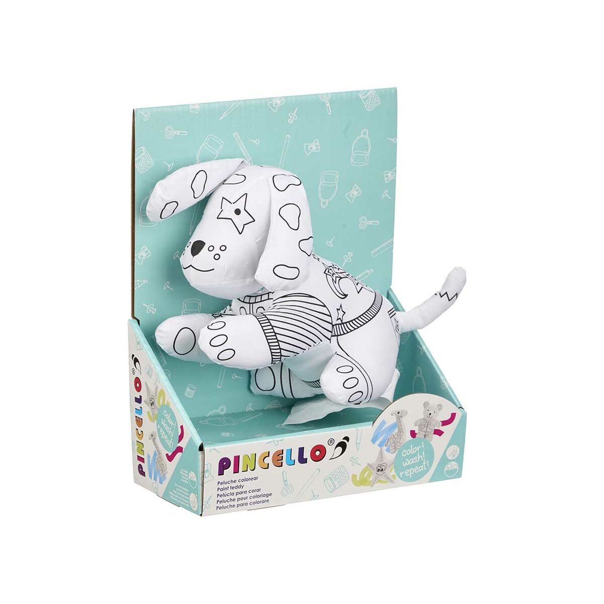Gosedjur att färga Pincello ST341 ST341 Vit Svart Tyg 13 x 14 x 20 cm Hund (8 antal)-Leksaker och spel, Kreativa aktiviteter-Pincello-peaceofhome.se