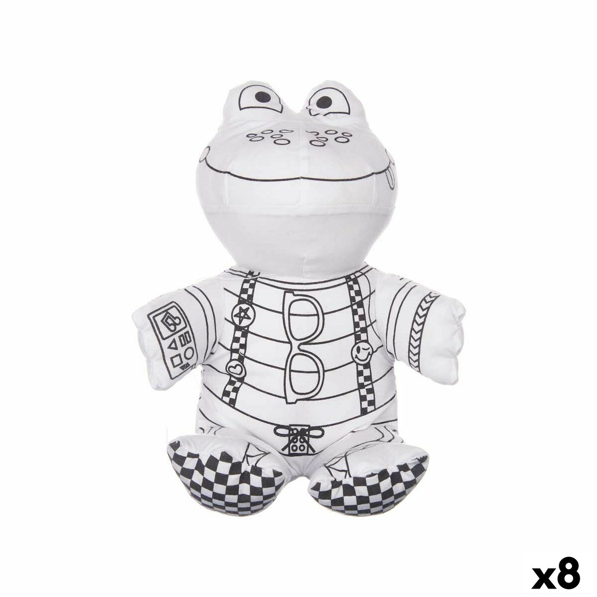 Gosedjur att färga Pincello ST342 ST342 Vit Svart Tyg 16 x 18 x 13 cm Groda (8 antal)-Leksaker och spel, Kreativa aktiviteter-Pincello-peaceofhome.se