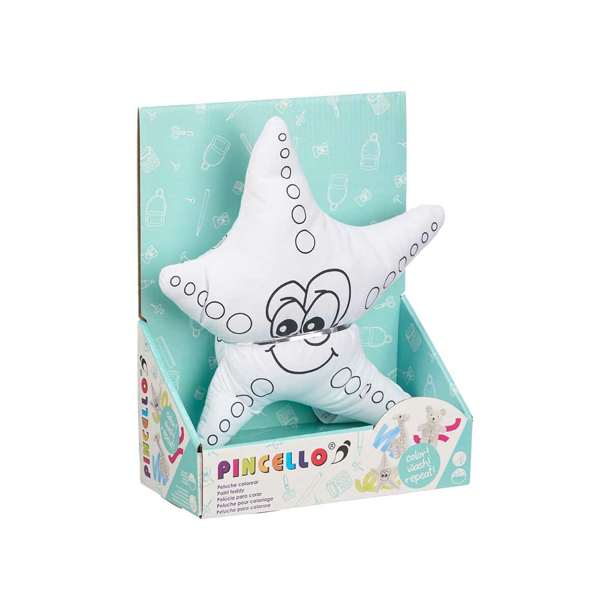 Gosedjur att färga Pincello ST371 ST371 Vit Svart Tyg 26 x 26 x 8 cm Sjöstjärna (8 antal)-Leksaker och spel, Kreativa aktiviteter-Pincello-peaceofhome.se
