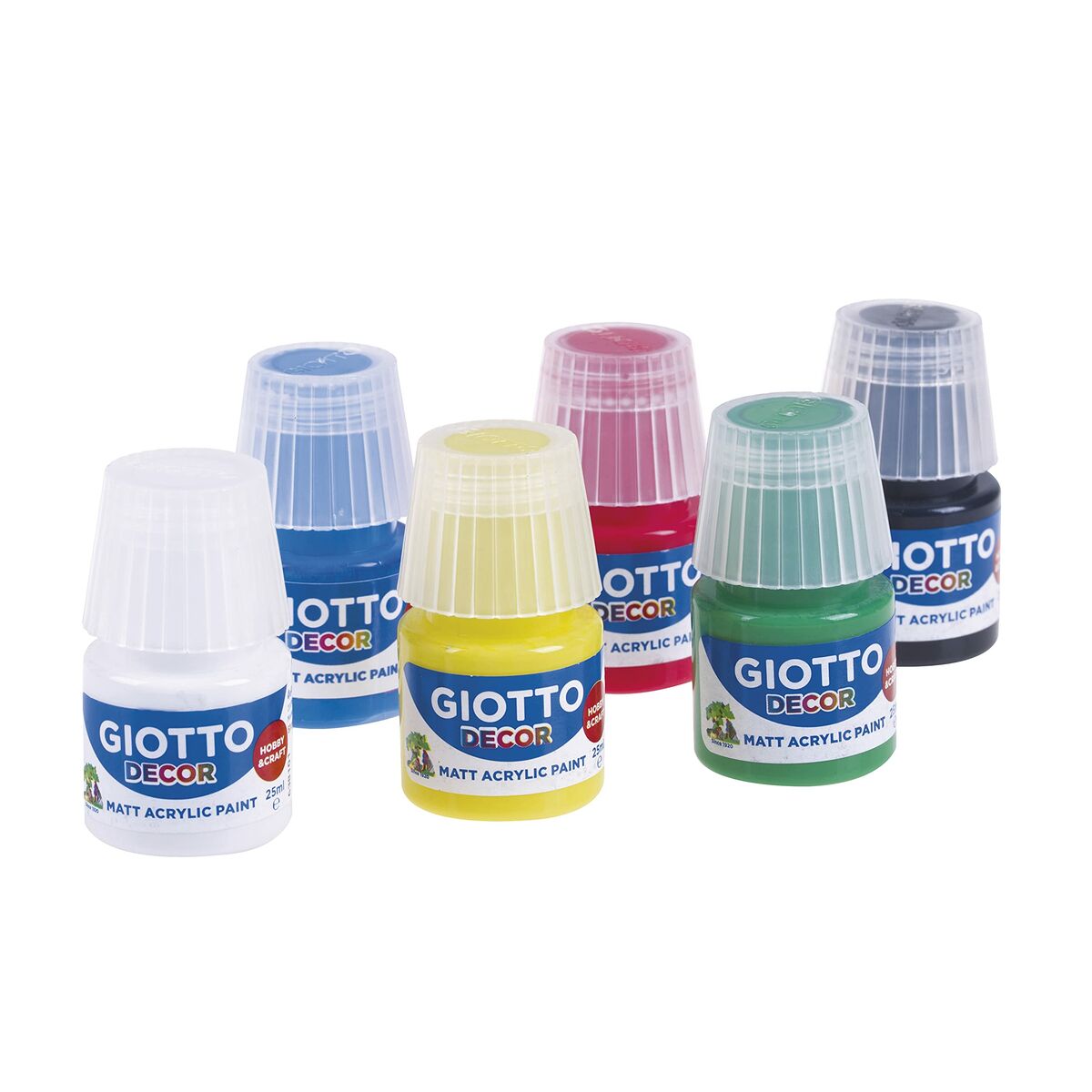 Gouache Giotto Decor Multicolour Vit 25 ml (6 Delar)-Kontor och Kontorsmaterial, konst och hantverk-Giotto-peaceofhome.se