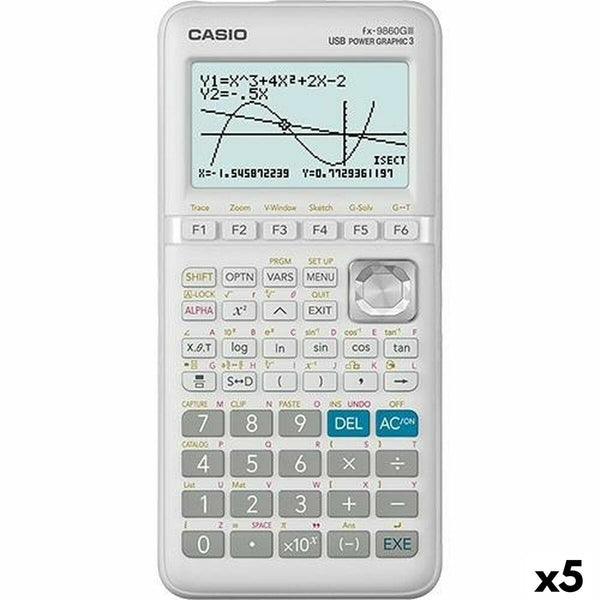 Grafisk miniräknare Casio FX-9860G II Vit (5 antal)-Kontor och Kontorsmaterial, Kontorselektronik-Casio-peaceofhome.se
