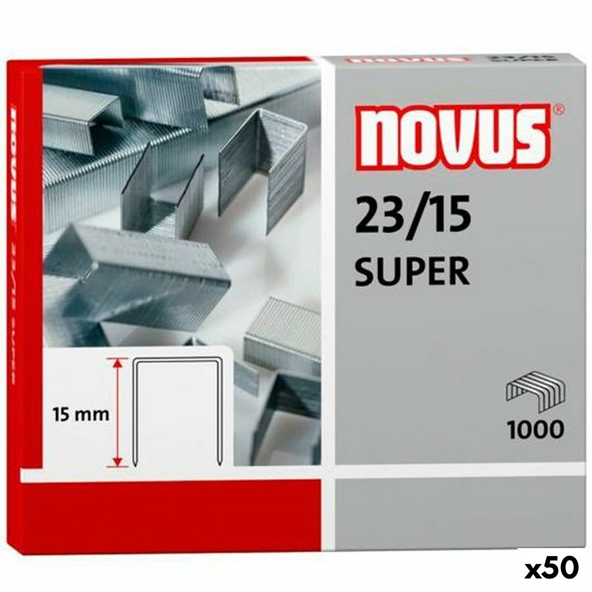 Häftklamrar Novus 1000 Delar 23/15 (50 antal)-Kontor och Kontorsmaterial, Kontorsmaterial-Novus-peaceofhome.se