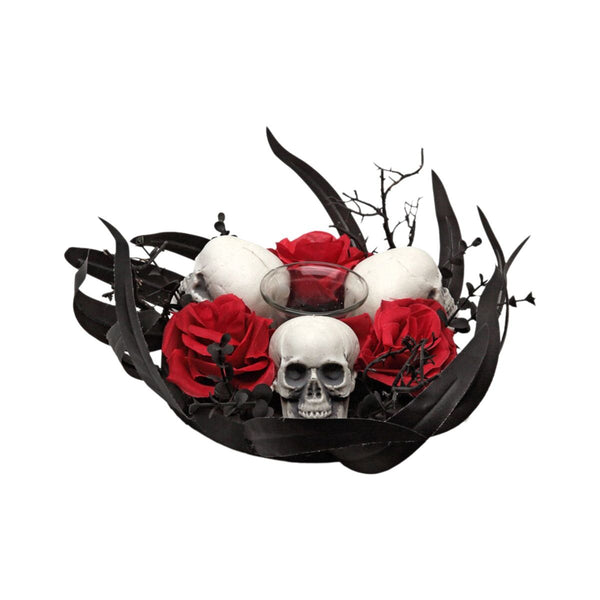 Halloweendekorationer 30 x 30 x 10 cm Skalle Ljusstakar Skallar-Hem och matlagning, Heminredning-BigBuy Carnival-peaceofhome.se