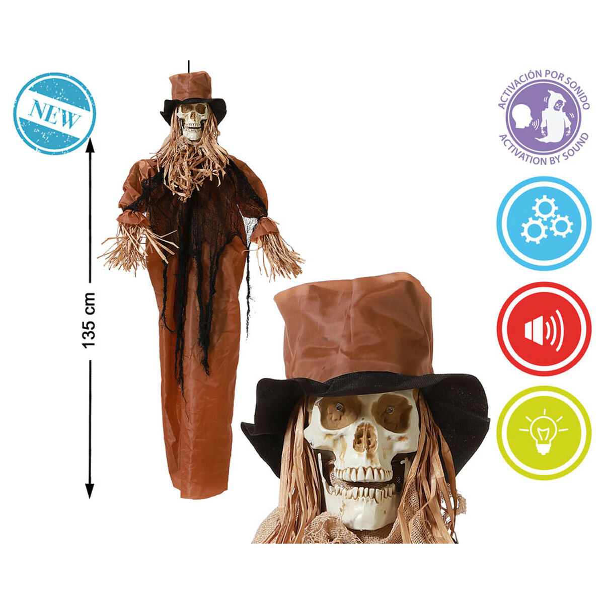 Halloweendekorationer Fågelskrämma 135 cm-Hem och matlagning, Heminredning-BigBuy Home-peaceofhome.se