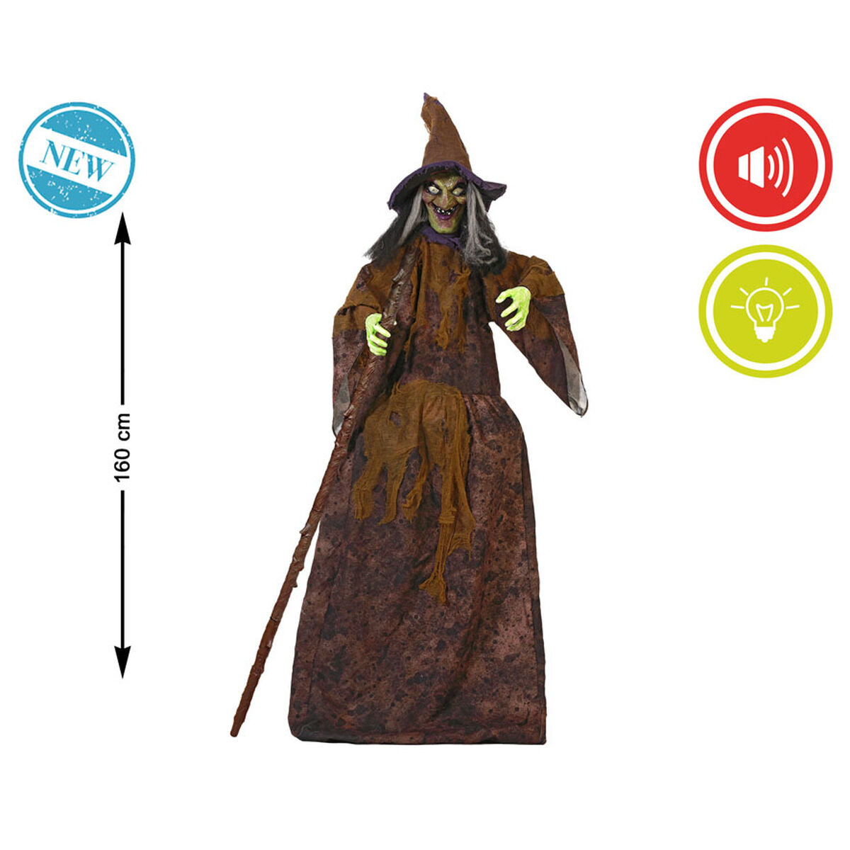 Halloweendekorationer Häxa 160 cm-Hem och matlagning, Heminredning-BigBuy Carnival-peaceofhome.se