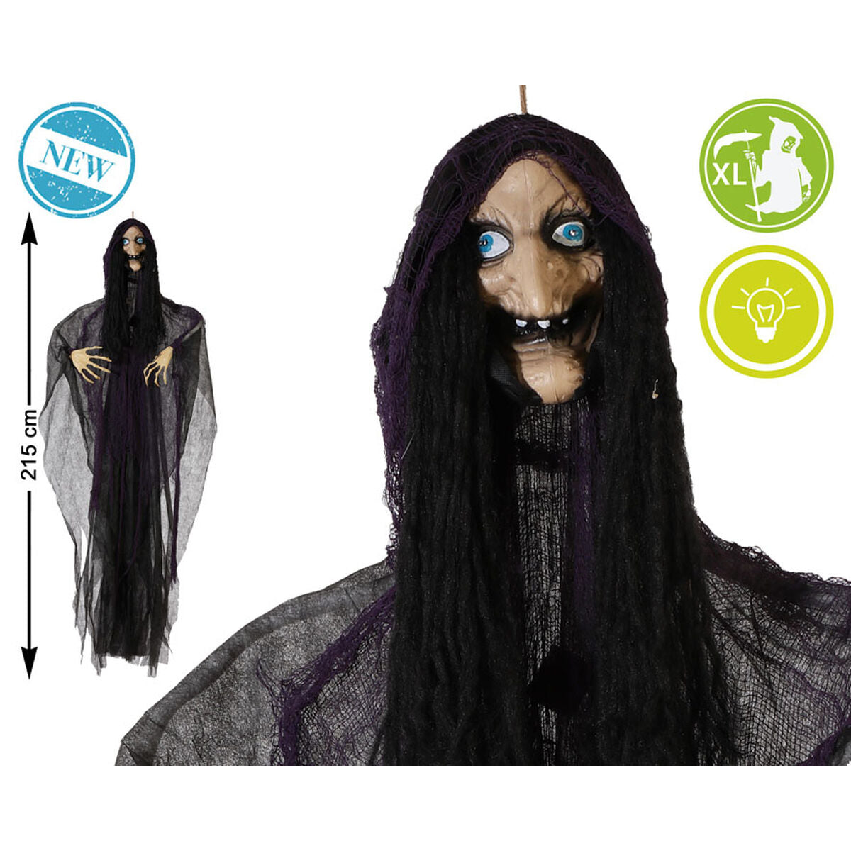 Halloweendekorationer Häxa 215 cm-Hem och matlagning, Heminredning-BigBuy Carnival-peaceofhome.se