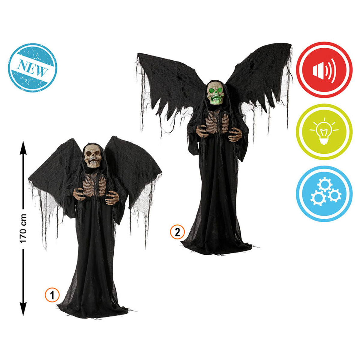 Halloweendekorationer Skelett 170 x 120 x 18 cm-Hem och matlagning, Heminredning-BigBuy Carnival-peaceofhome.se