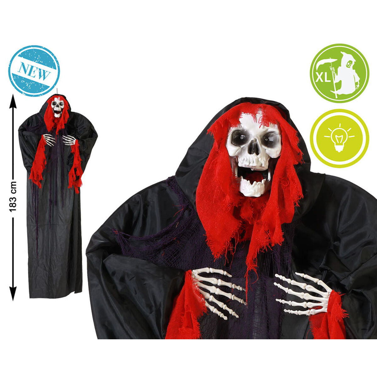 Halloweendekorationer Skelett 183 cm-Hem och matlagning, Heminredning-BigBuy Carnival-peaceofhome.se