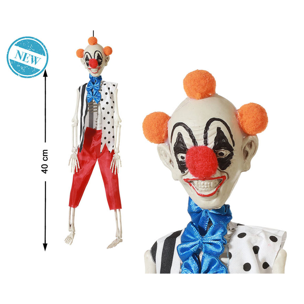 Halloweendekorationer Skelett Clown 40 cm-Hem och matlagning, Heminredning-BigBuy Home-peaceofhome.se