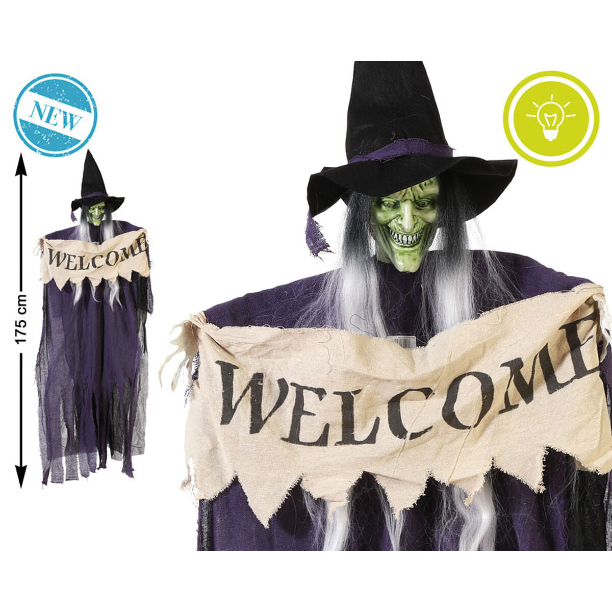 Halloweendekorationer Welcome Häxa 175 cm-Hem och matlagning, Heminredning-BigBuy Carnival-peaceofhome.se