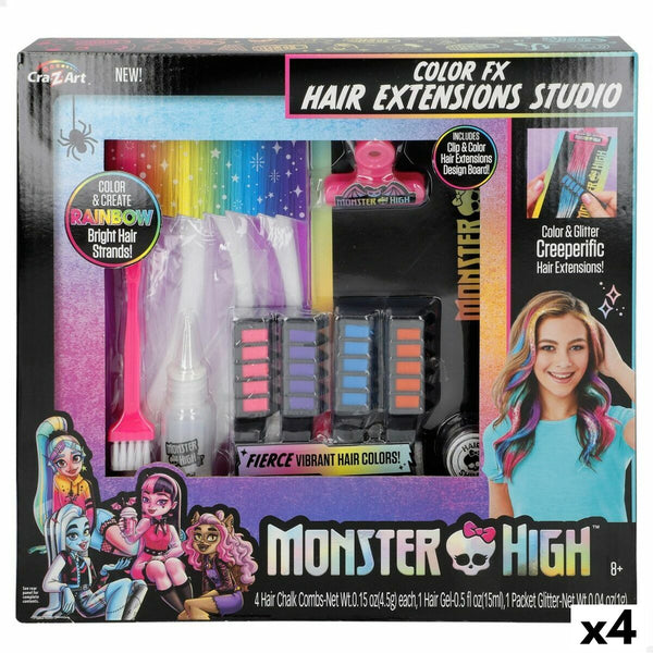 Hårstylingset Monster High Hair extensions (4 antal)-Leksaker och spel, Fancy klänning och accessoarer-Monster High-peaceofhome.se