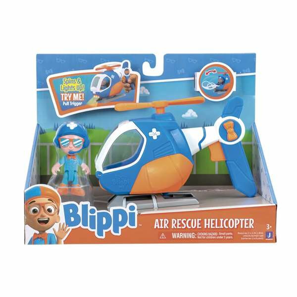 Helikopter Blippi Figurer Blå Orange-Leksaker och spel, Fordon-BigBuy Fun-peaceofhome.se