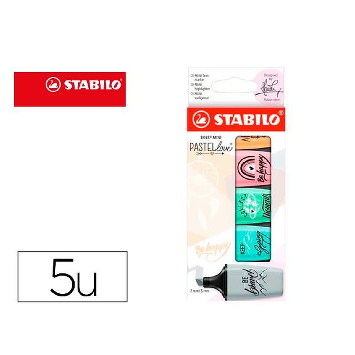 Highlighter Stabilo 07/05-29-10 Multicolour (5 antal)-Kontor och Kontorsmaterial, Kulspetspennor, pennor och skrivverktyg-Stabilo-peaceofhome.se