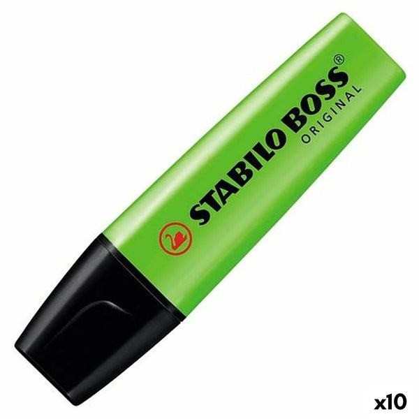 Highlighter Stabilo Lime (10 antal)-Kontor och Kontorsmaterial, Kulspetspennor, pennor och skrivverktyg-Stabilo-peaceofhome.se