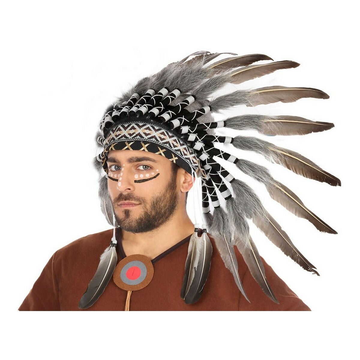 Huvudbonad, indian 63243 Fjädrar American Indian-Leksaker och spel, Fancy klänning och accessoarer-BigBuy Carnival-peaceofhome.se