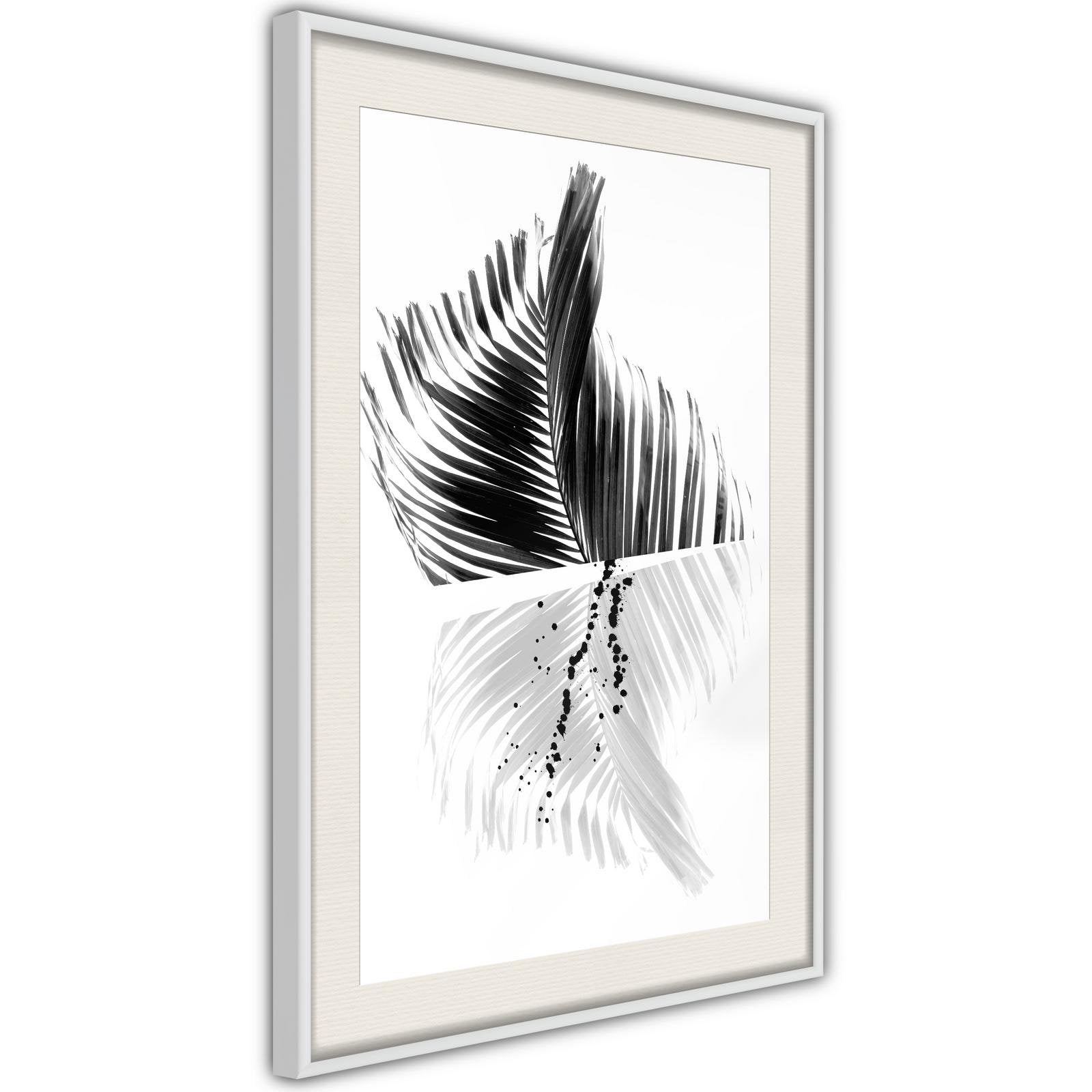 Inramad Poster / Tavla - Abstract Feather-Poster Inramad-Artgeist-peaceofhome.se