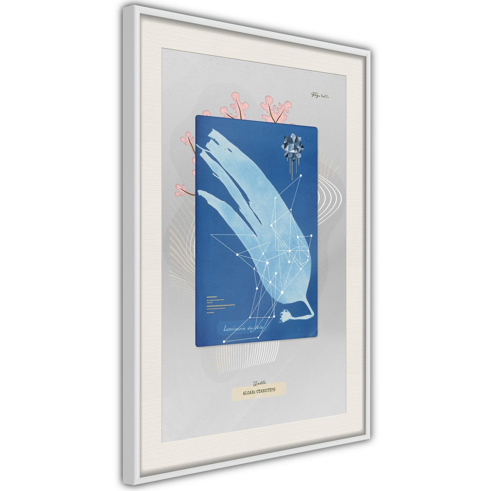 Inramad Poster / Tavla - Alga Cyanotype-Poster Inramad-Artgeist-peaceofhome.se