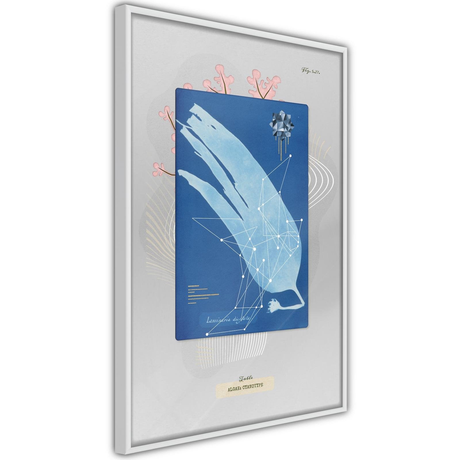 Inramad Poster / Tavla - Alga Cyanotype-Poster Inramad-Artgeist-peaceofhome.se