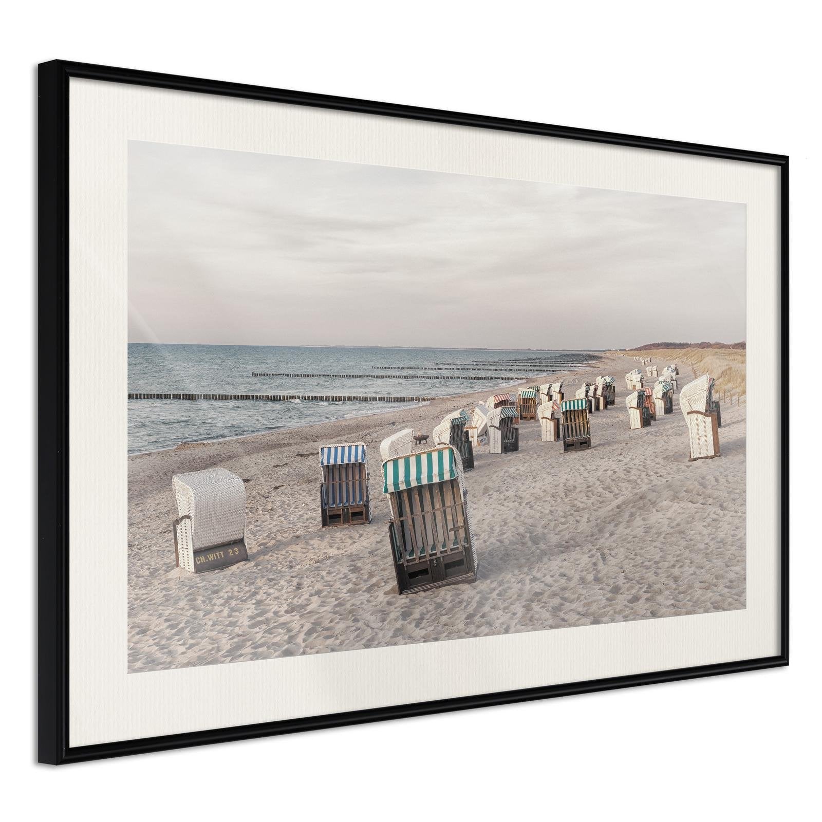 Inramad Poster / Tavla - Baltic Beach Chairs-Poster Inramad-Artgeist-peaceofhome.se