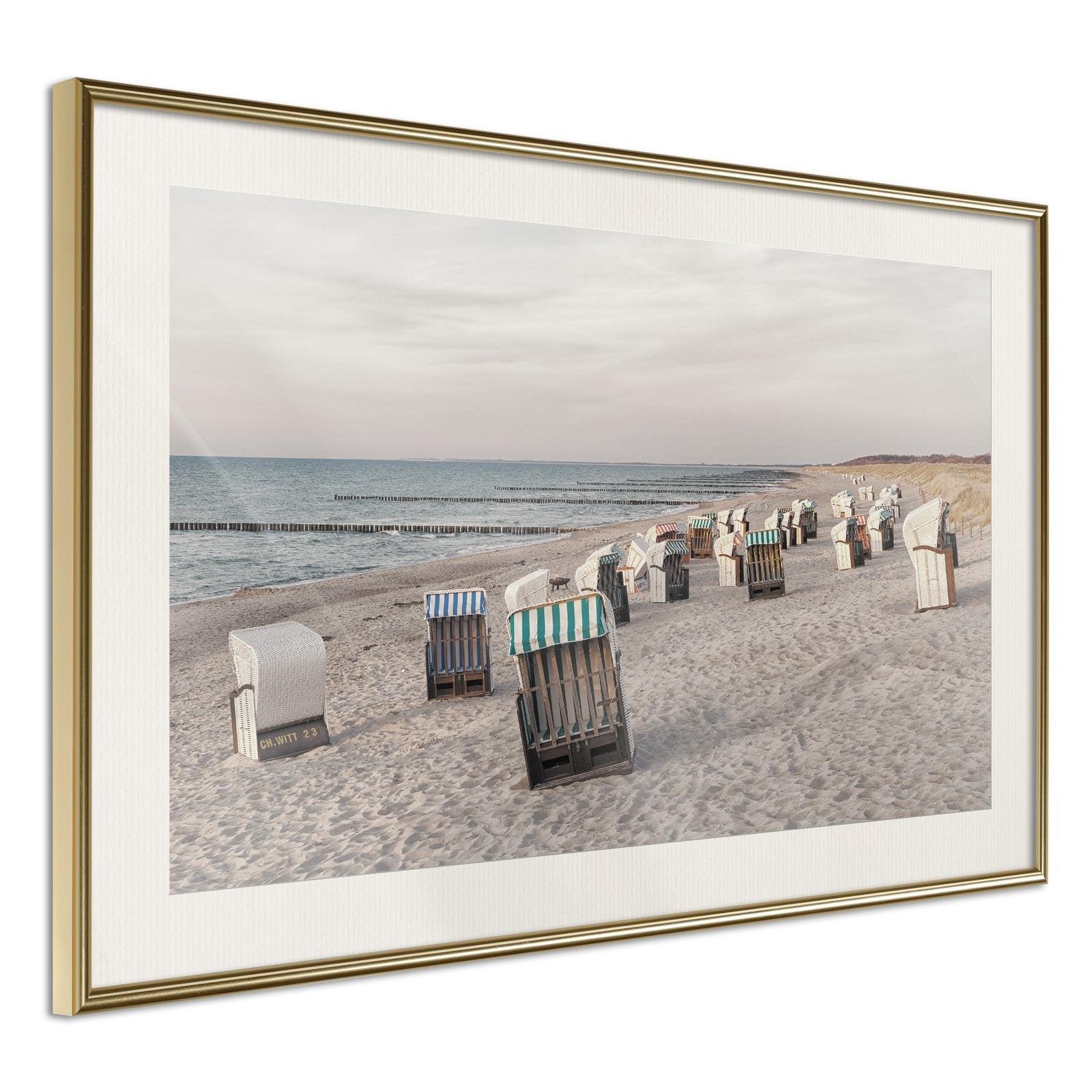 Inramad Poster / Tavla - Baltic Beach Chairs-Poster Inramad-Artgeist-peaceofhome.se