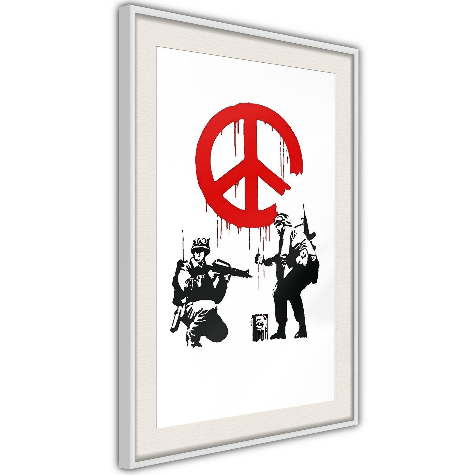Inramad Poster / Tavla - Banksy: CND Soldiers I-Poster Inramad-Artgeist-peaceofhome.se
