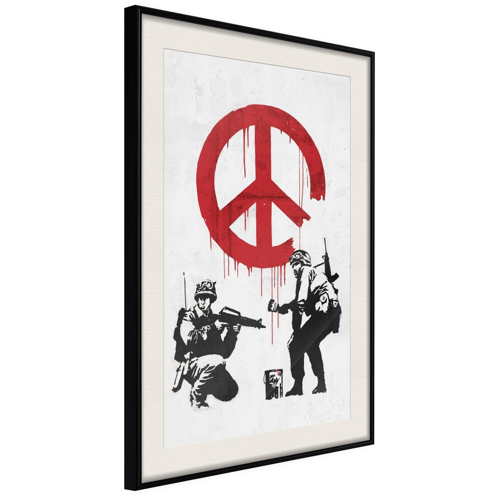 Inramad Poster / Tavla - Banksy: CND Soldiers II-Poster Inramad-Artgeist-peaceofhome.se