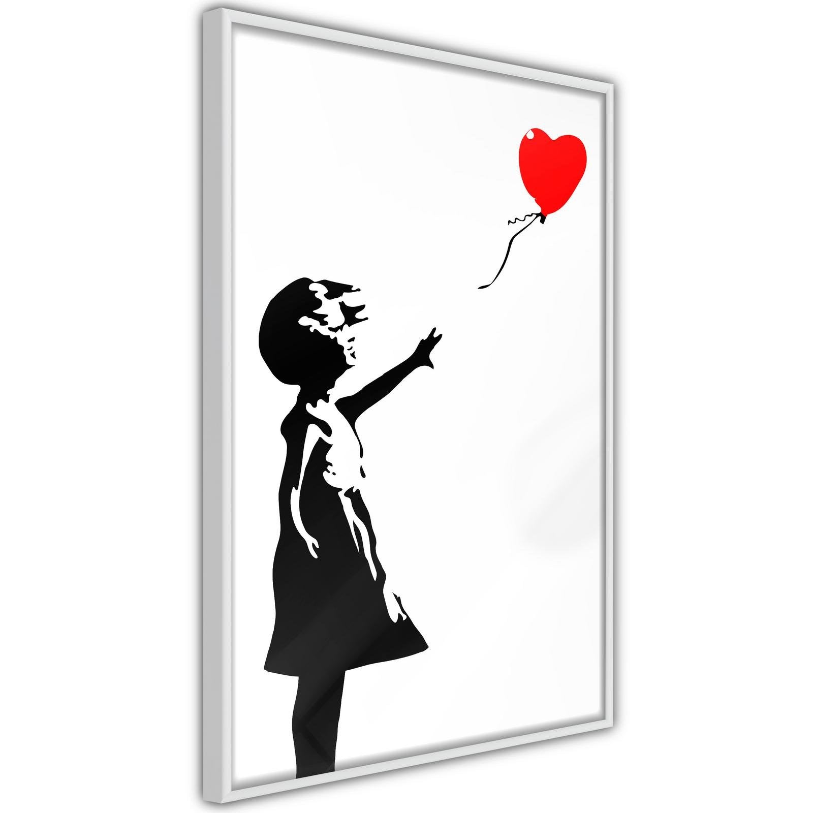 Inramad Poster / Tavla - Banksy: Girl with Balloon I-Poster Inramad-Artgeist-peaceofhome.se