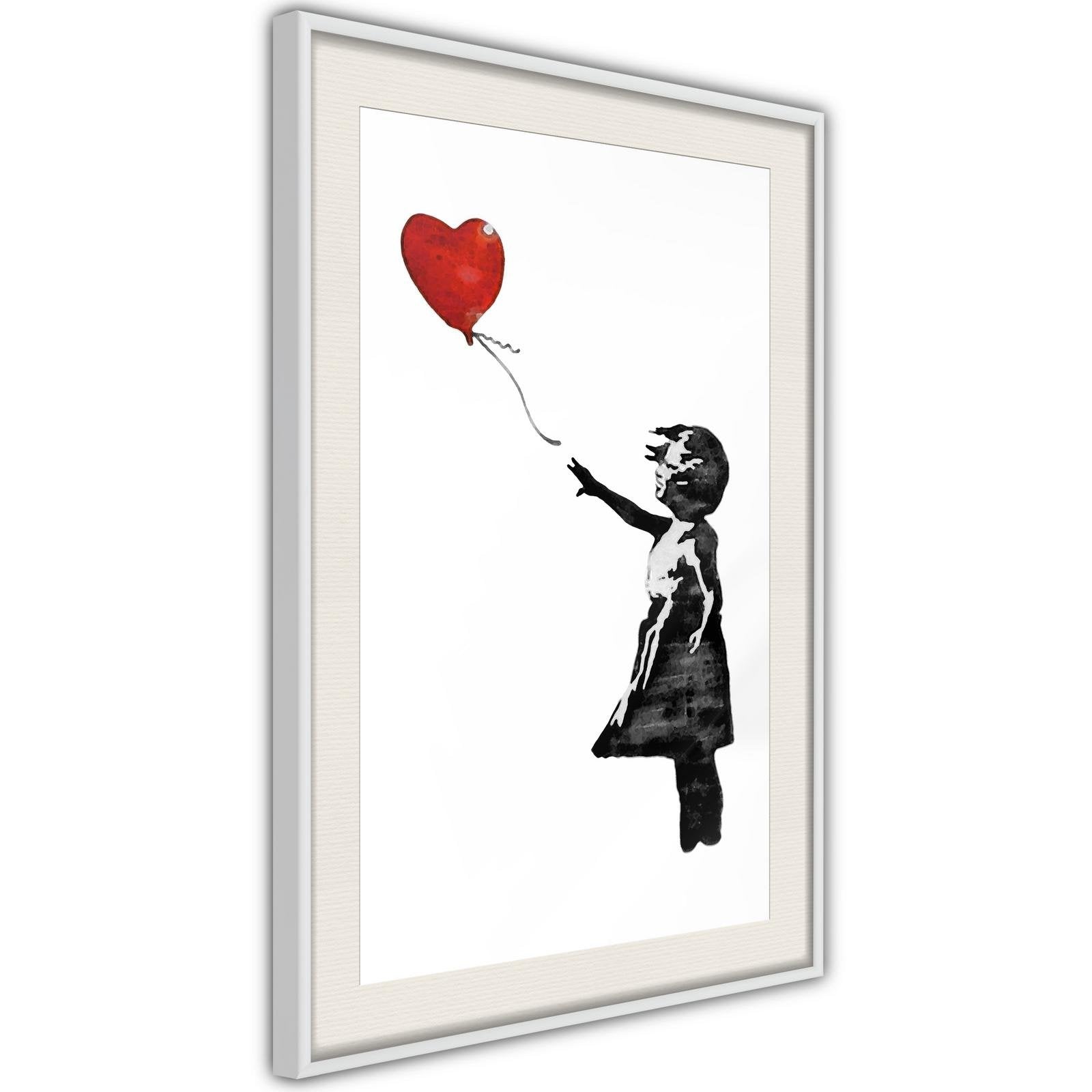 Inramad Poster / Tavla - Banksy: Girl with Balloon II-Poster Inramad-Artgeist-peaceofhome.se