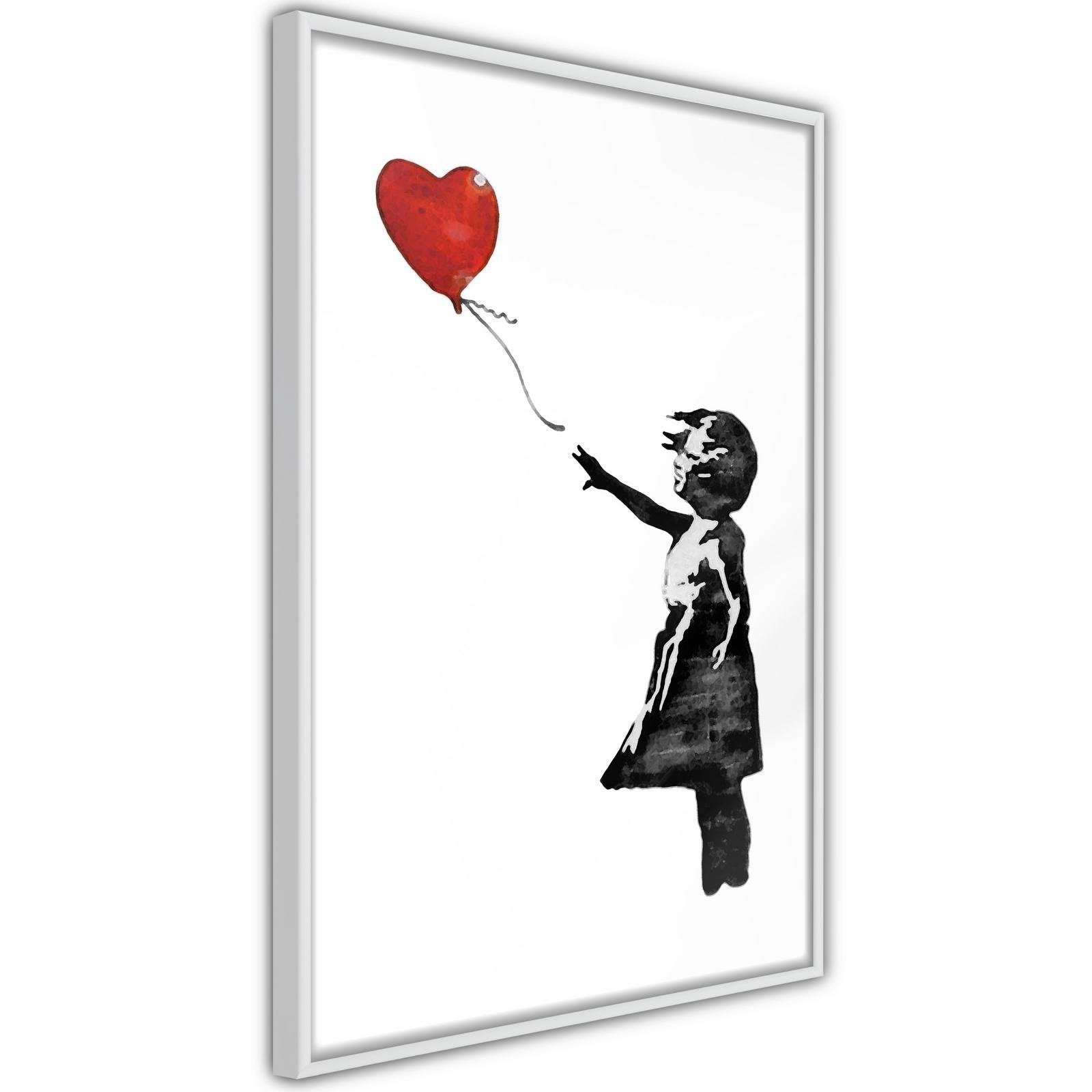 Inramad Poster / Tavla - Banksy: Girl with Balloon II-Poster Inramad-Artgeist-peaceofhome.se