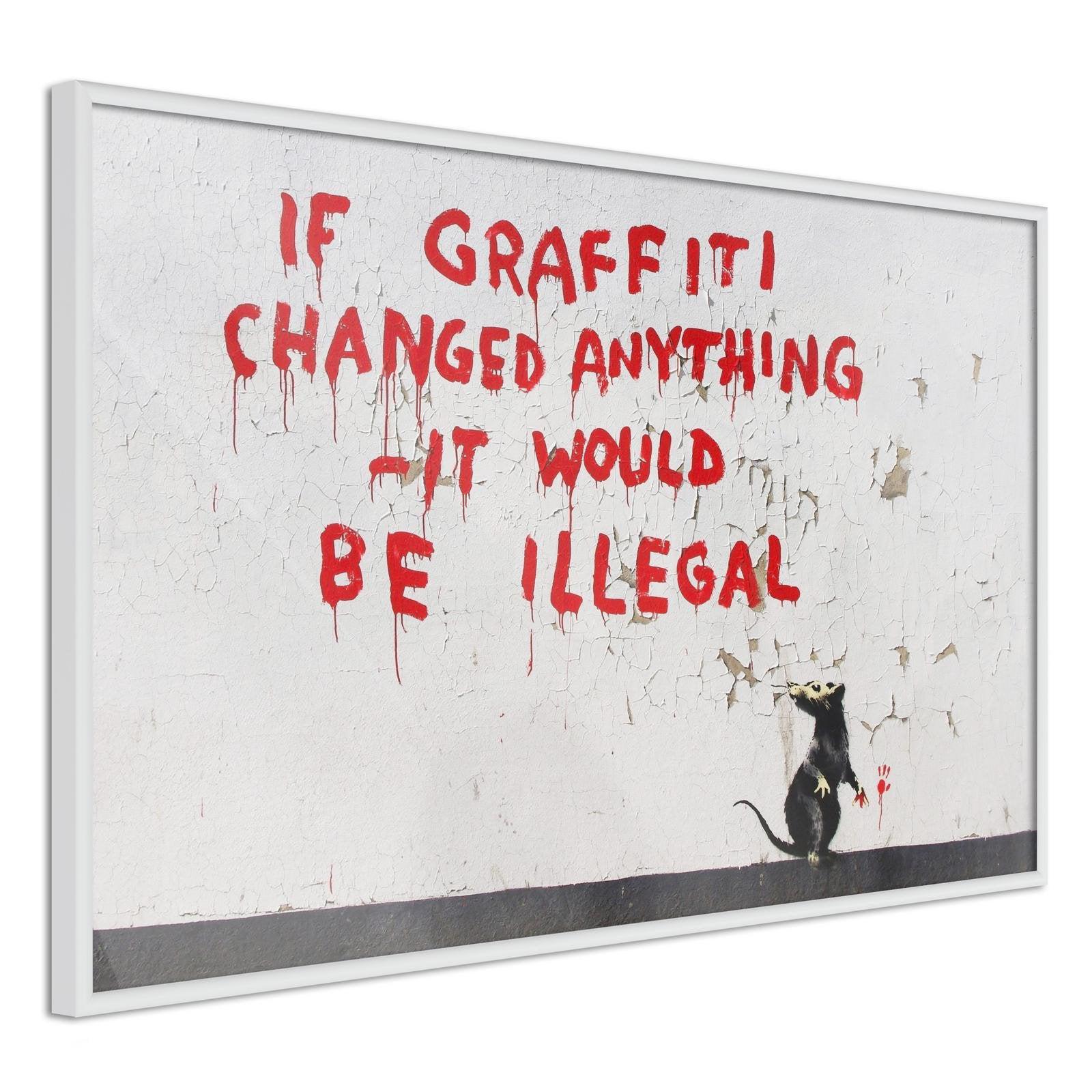 Inramad Poster / Tavla - Banksy: If Graffiti Changed Anything-Poster Inramad-Artgeist-peaceofhome.se