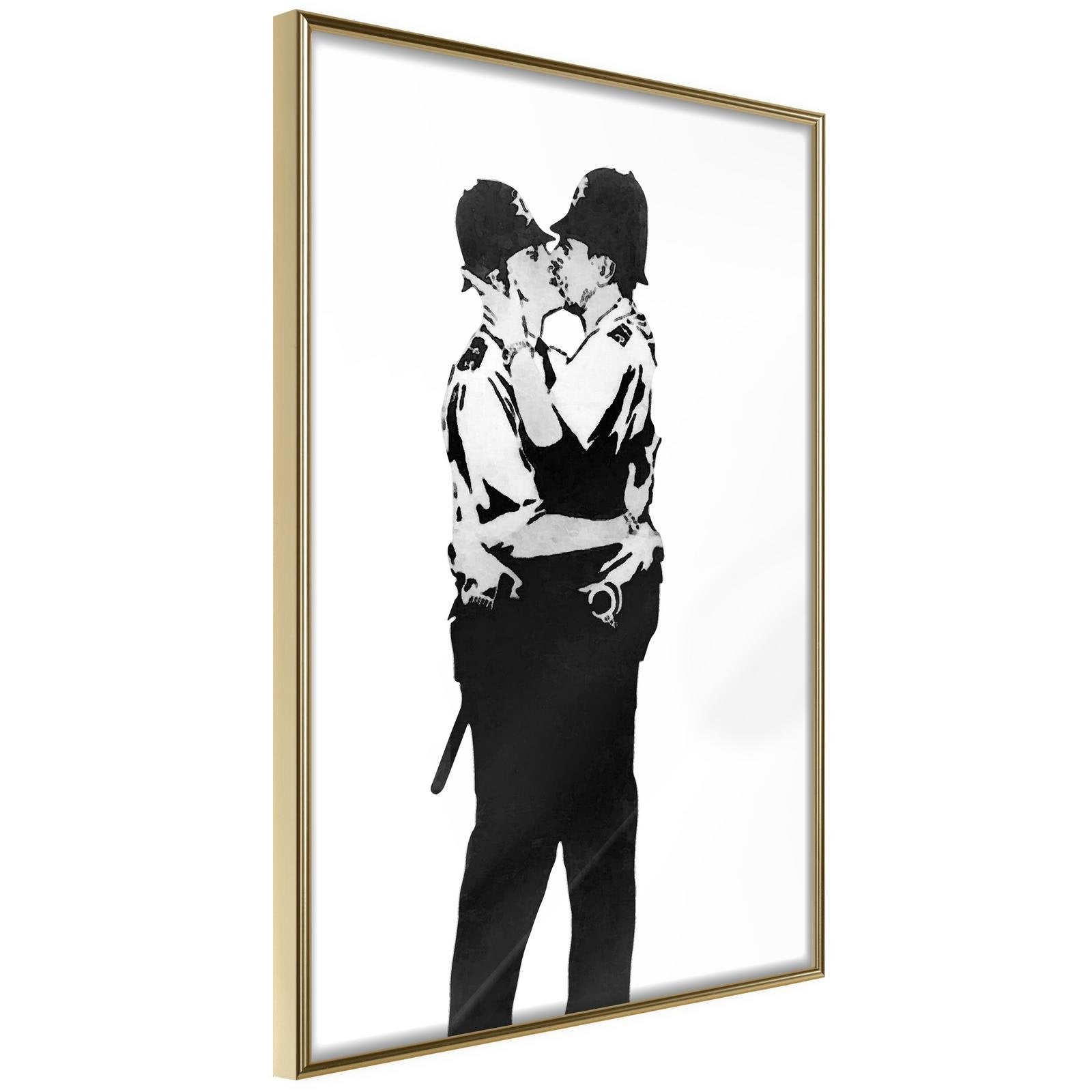 Inramad Poster / Tavla - Banksy: Kissing Coppers I-Affisch-Artgeist-peaceofhome.se