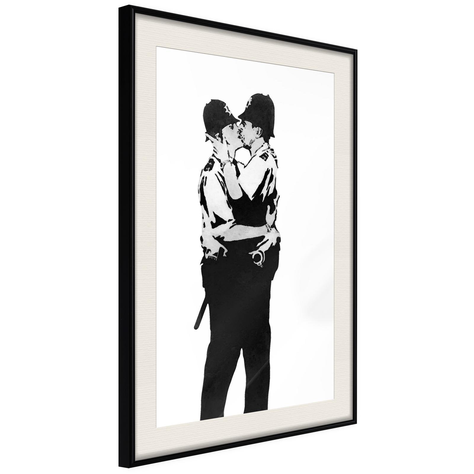 Inramad Poster / Tavla - Banksy: Kissing Coppers I-Affisch-Artgeist-peaceofhome.se