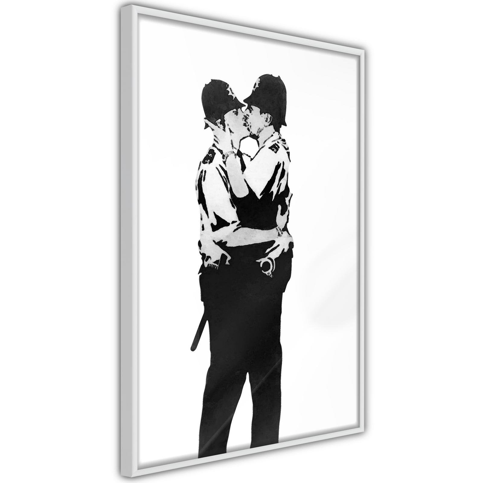 Inramad Poster / Tavla - Banksy: Kissing Coppers I-Affisch-Artgeist-peaceofhome.se